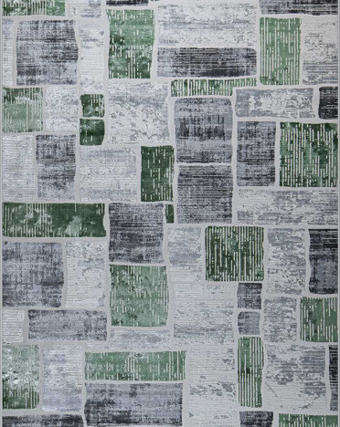 Ковер турецкий 38471A Kleopatra (Полипропилен, зеленый, серый)