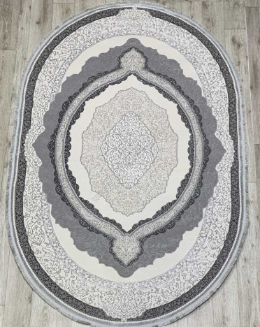Ковер турецкий 36845A Amber овальный (Хит-сет, серый)