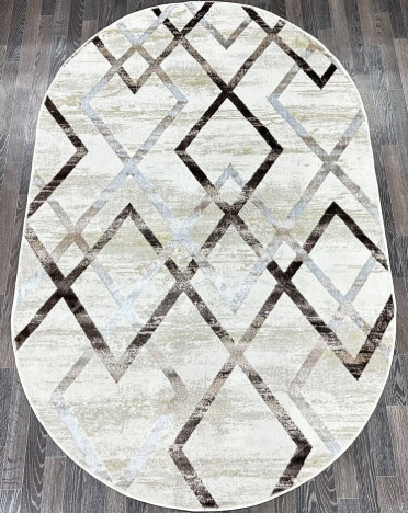 Ковер турецкий L104A Gilan (Полиэстер хит-сет, бежевый, серый, коричневый)