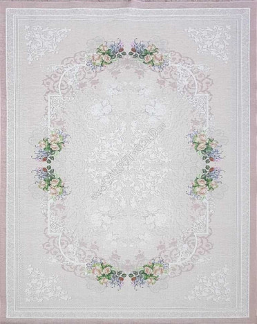 Ковер турецкий MK071 Qum (Полиэстер хит-сет, серый, розовый)