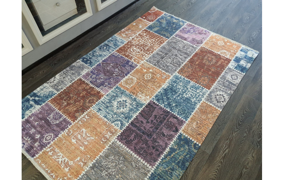 Безворсовый ковер лофт дизайн BANCO P1012 MULTI-MULTI