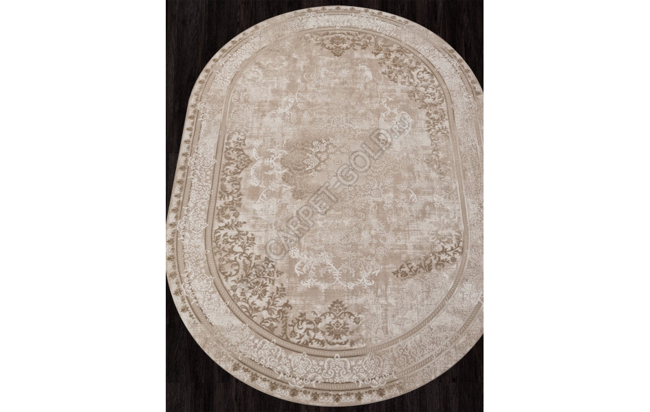 Ковер M030A - LIGHT BEIGE / CREAM - Овал - коллекция SIESTA
